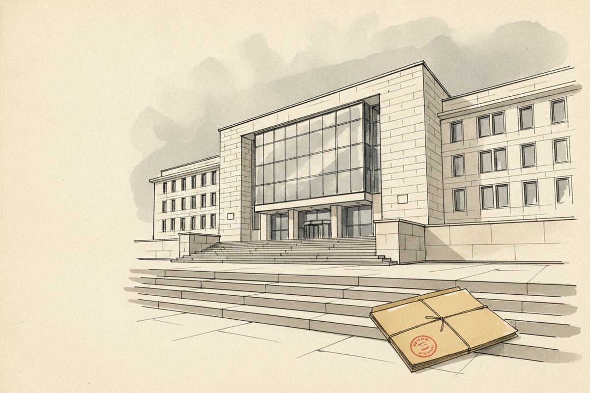 Ilustrace: Budova Nejvyššího soudu v Brně (AI, stylizovaná)